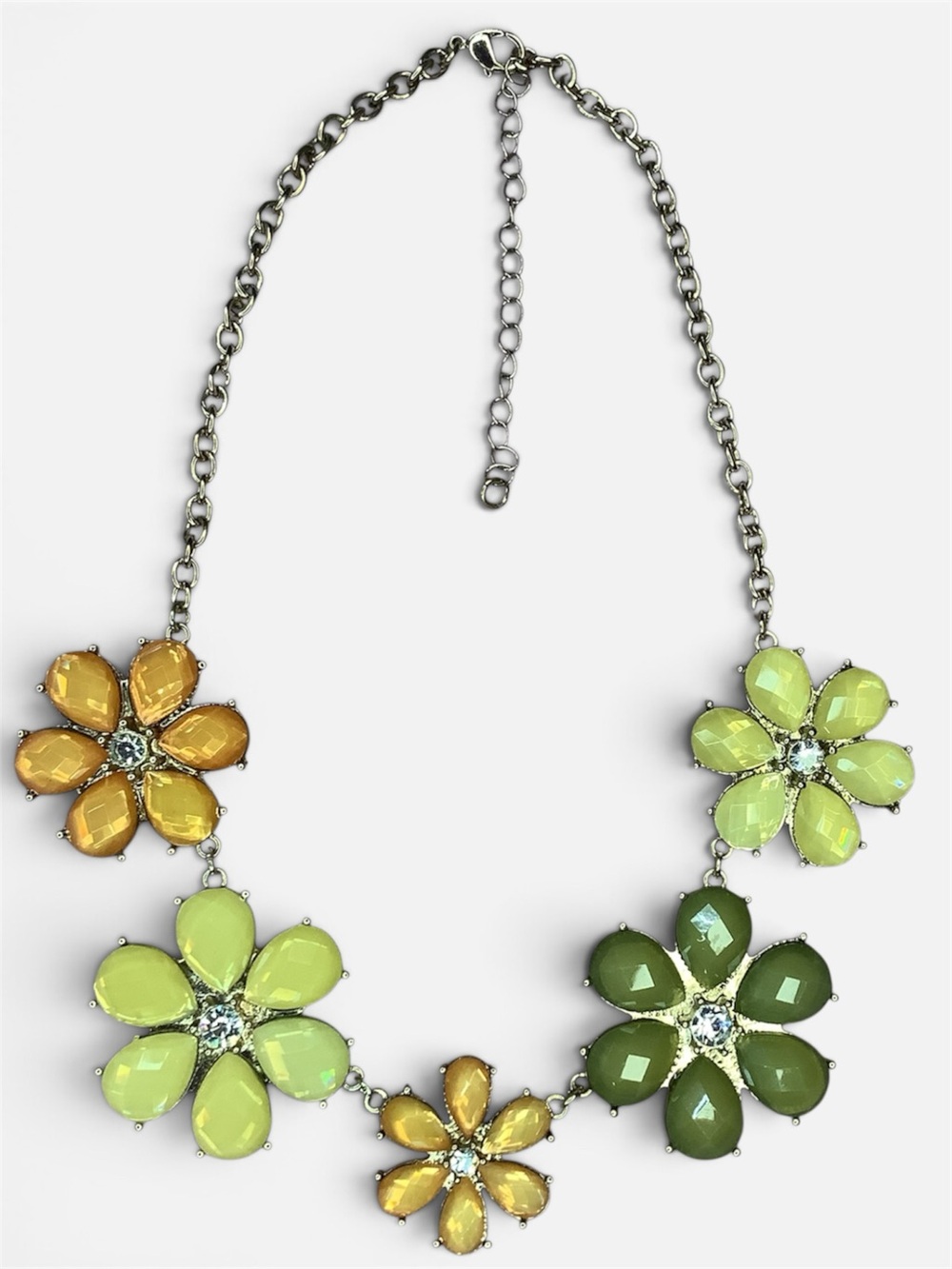 Floral Statement Necklace in Yellow and Green - Brand